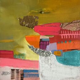 Painting ST25-0928 by Lau Blou | Painting Abstract Acrylic, Cardboard, Gluing