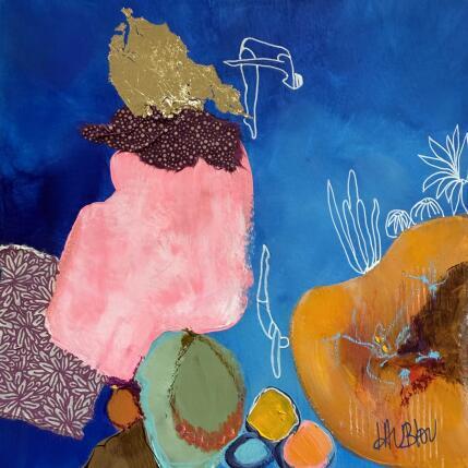 Peinture S'ancrer dans la nuit par Lau Blou | Tableau Abstrait Acrylique, Carton, Collage