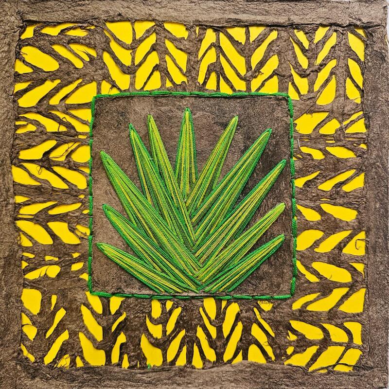 Painting Leaves of time by Vazquez Laila | Painting Figurative Nature Watercolor Textile Paper