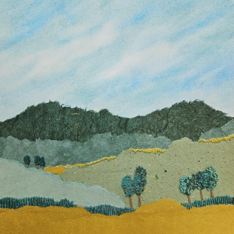 Painting Forms of nature by Vazquez Laila | Painting Figurative Landscapes Watercolor Textile