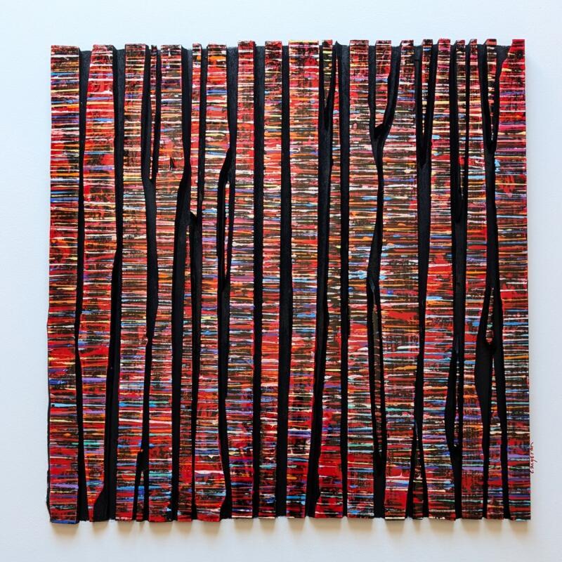 Gemälde Bc21 fine rouge von Langeron Luc | Gemälde Materialismus Holz Acryl Harz