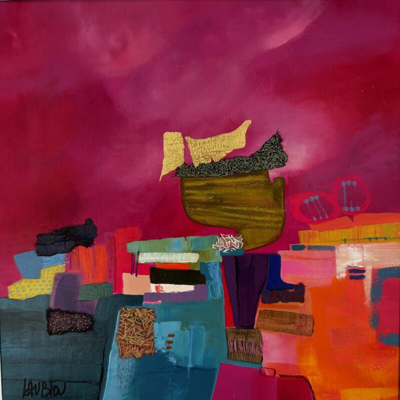 Gemälde Balade près des cascades 2 von Lau Blou | Gemälde Abstrakt Acryl Collage