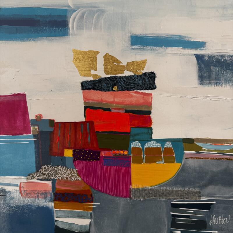 Painting les flacons magiques by Lau Blou | Painting Abstract Acrylic Gluing