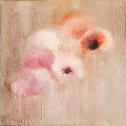 Peinture Légereté florale par Rocco Sophie | Tableau Art Singulier Acrylique, Collage, Sable