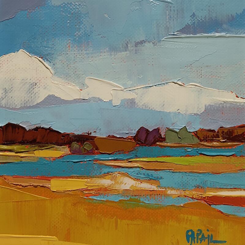 Painting Les herbus à l'automne by PAPAIL | Painting Abstract Landscapes Oil