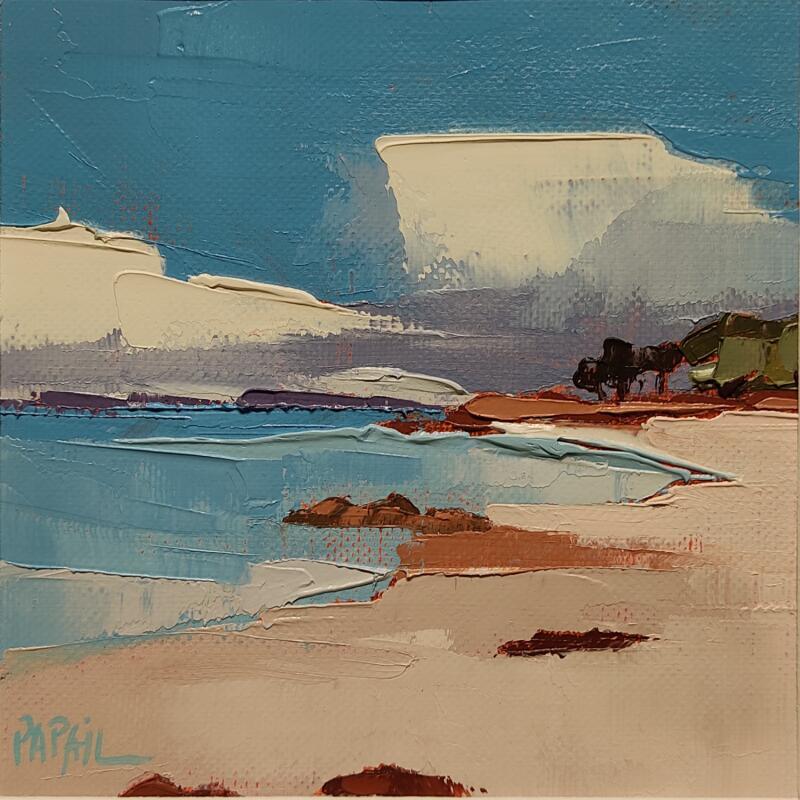 Painting La belle plage - St Colomban by PAPAIL | Painting Abstract Landscapes Oil