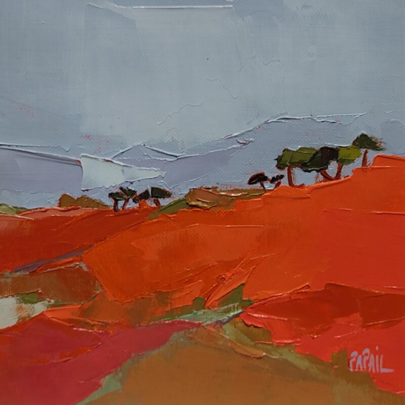 Painting Les bruyères en mer d'Iroise by PAPAIL | Painting Abstract Landscapes Oil