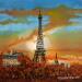 Peinture PARIS EN OCRE par Rodriguez Rio Martin | Tableau Impressionnisme Urbain Huile