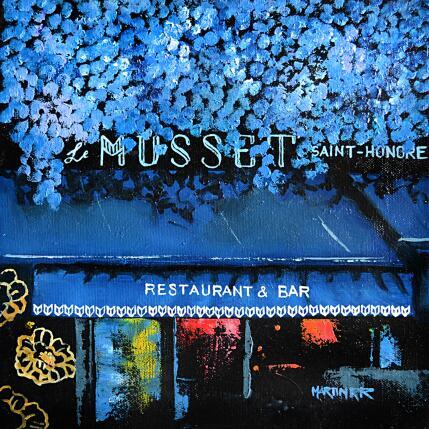 Peinture BAR LE MUSSET par Rodriguez Rio Martin | Tableau Impressionnisme Huile Urbain