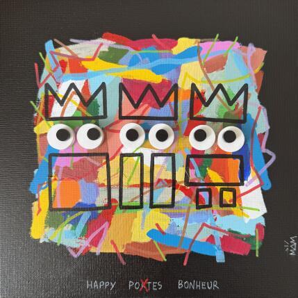 Painting 3 HAPPY POTES by Mam | Painting Pop-art Acrylic Child, Pop icons, Portrait