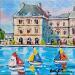 Painting LES PETITS VOILIERS DES BASSINS AUX JARDINS DU LUXEMBOURG by Euger | Painting Figurative Acrylic
