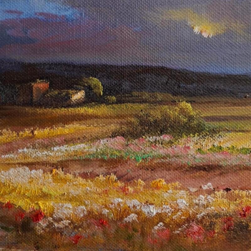 Peinture Anocheciendo par Cabello Ruiz Jose | Tableau Figuratif Paysages Huile