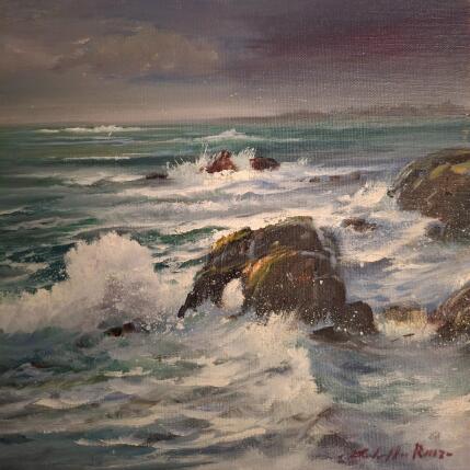 Pintura Golpe de olas por Cabello Ruiz Jose | Pintura Figurativo Aceite Naturaleza