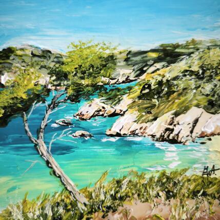 Painting Une belle journée ! by Rey Ewa | Painting Figurative Acrylic Landscapes