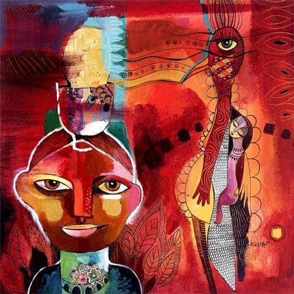 Peinture Bambou par Ketfa Laure | Tableau Art Singulier Acrylique Scènes de vie