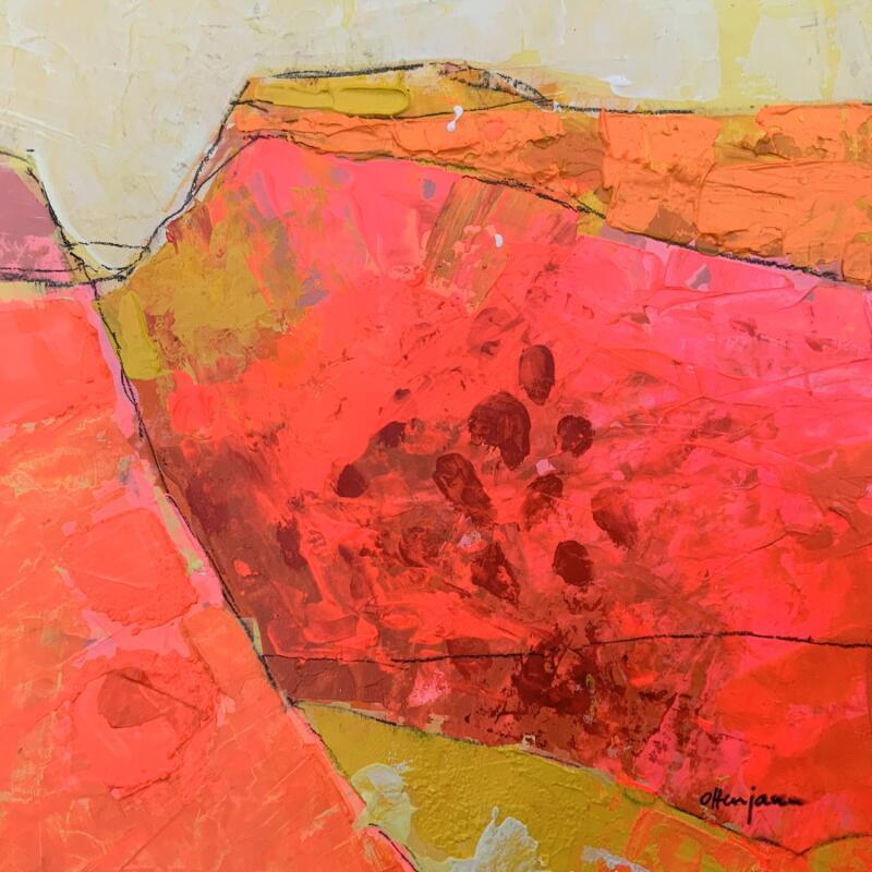 Painting Lumière de terrain 1 by Ottenjann Andrea | Painting Abstract Landscapes Acrylic