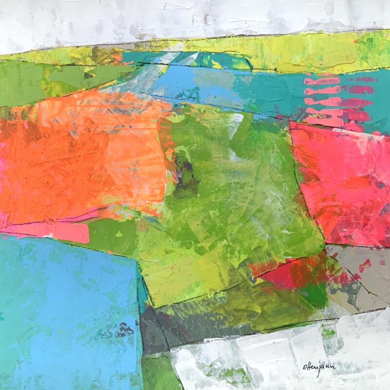 Gemälde Terre sans nom 2 von Ottenjann Andrea | Gemälde Abstrakt Landschaften Acryl
