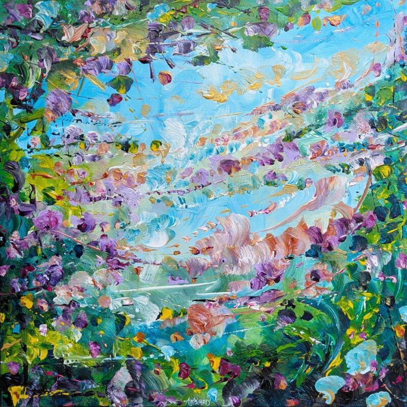 Peinture La clairière fleurie  par Amblard Florence | Tableau Abstrait Nature Acrylique