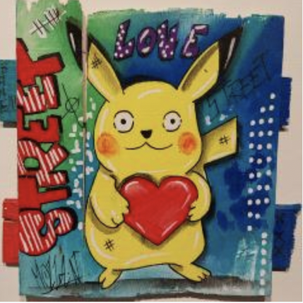 Peinture Coeur par Molla Nathalie  | Tableau Pop-art Acrylique, Posca Icones Pop