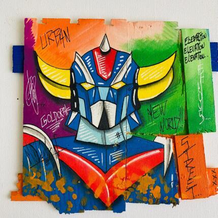 Painting Futur Goldo by Molla Nathalie  | Painting Pop-art Acrylic, Posca, Wood Pop icons