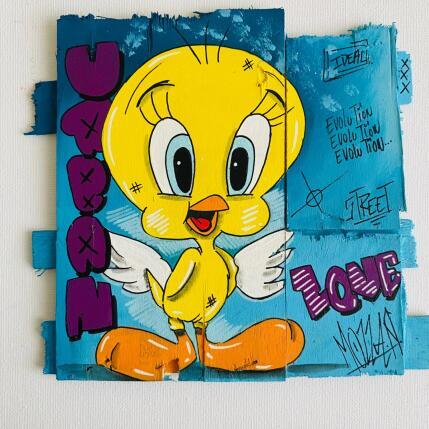 Gemälde Titi von Molla Nathalie  | Gemälde Pop-Art Acryl, Holz, Posca Pop-Ikonen