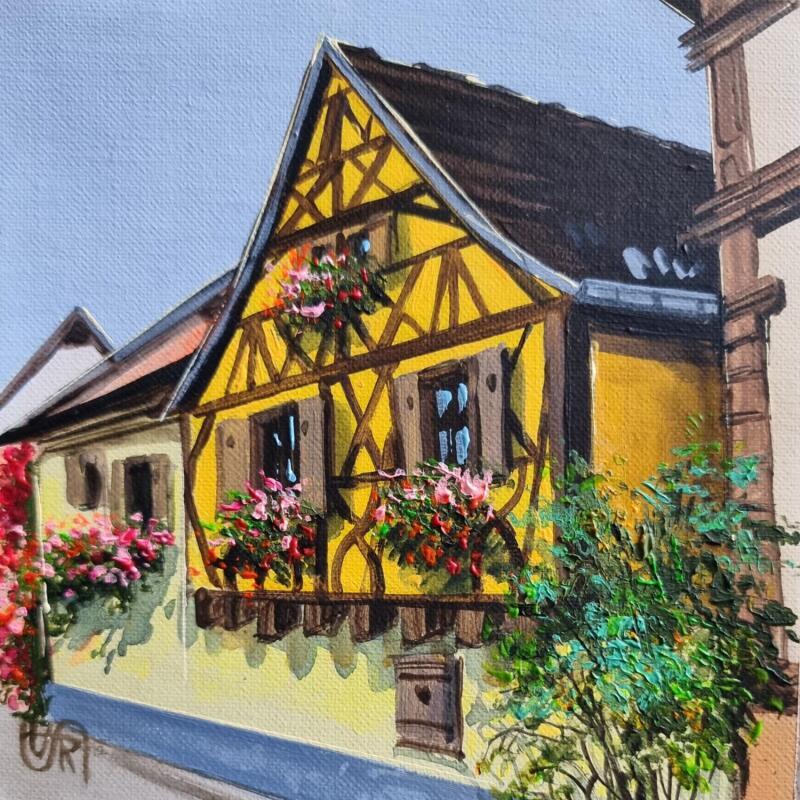 Gemälde Yellow and blooming von Rasa | Gemälde Figurativ Urban Acryl