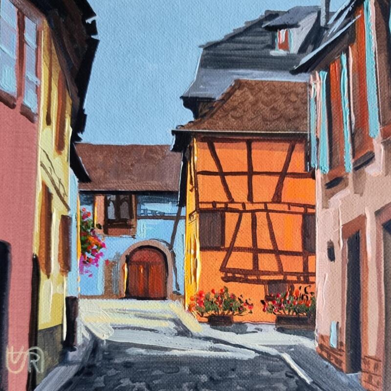 Painting Orange house by Rasa | Painting Figurative Urban Acrylic