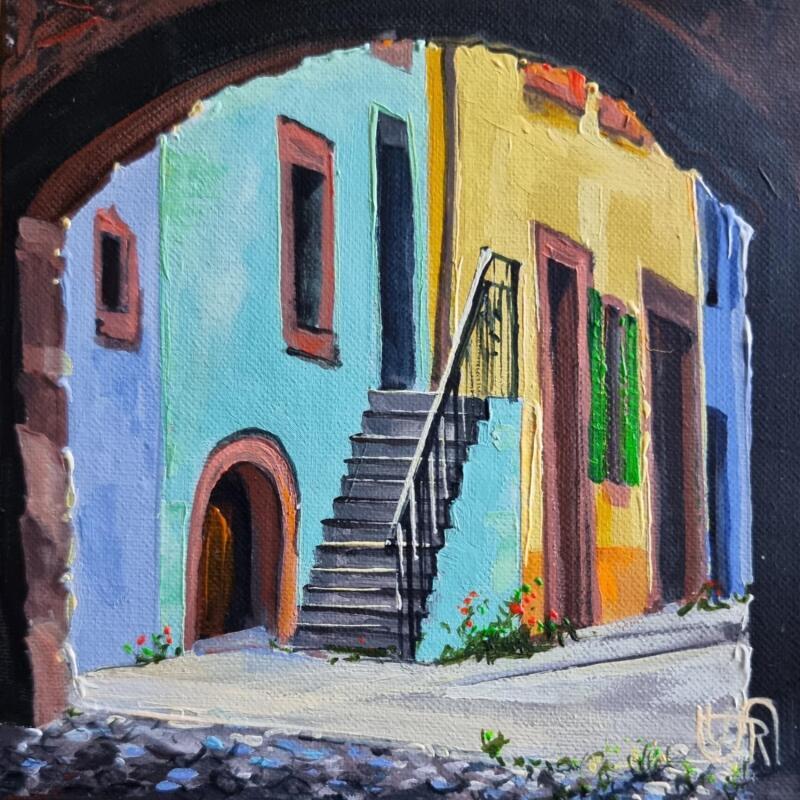 Peinture The arch and the city par Rasa | Tableau Figuratif Urbain Acrylique