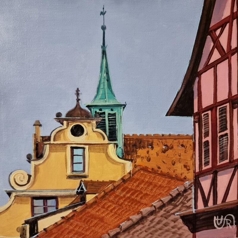 Gemälde Roofs towers and walls von Rasa | Gemälde Figurativ Urban Acryl