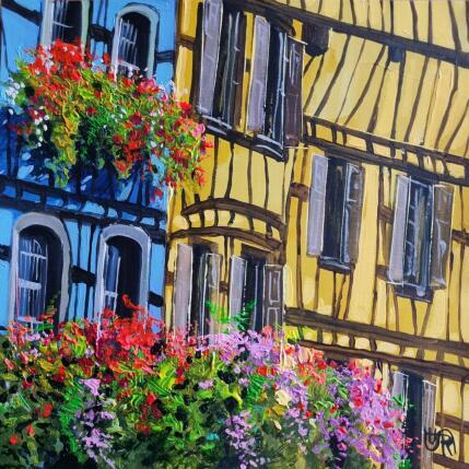 Peinture Riquewihr par Rasa | Tableau Figuratif Acrylique Urbain