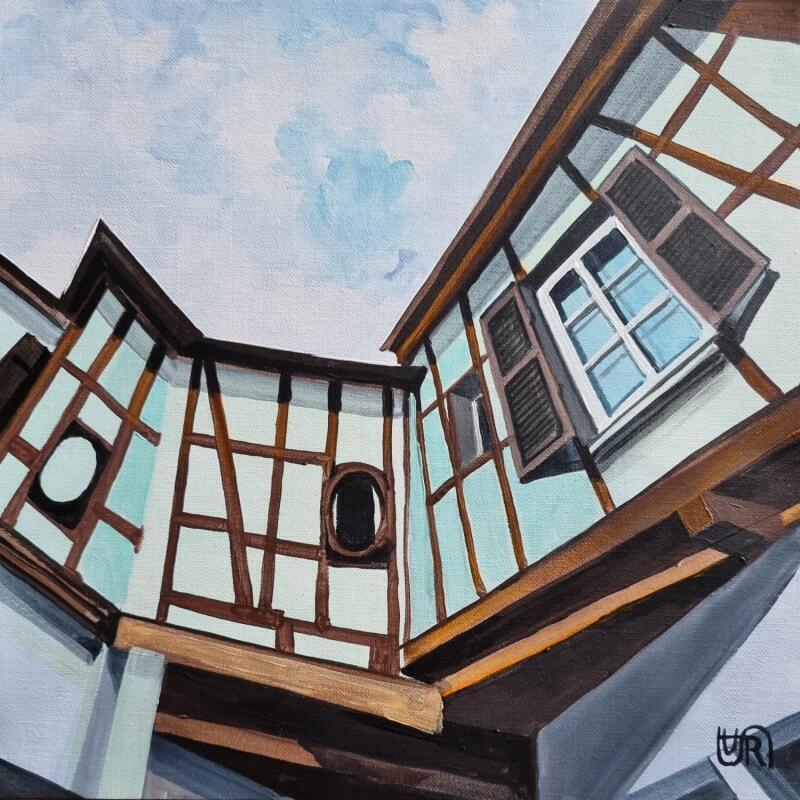 Peinture To the sky par Rasa | Tableau Figuratif Urbain Acrylique