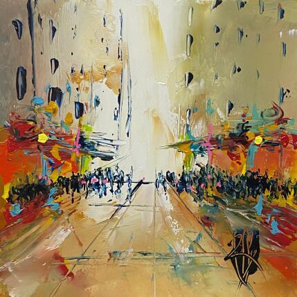 Painting Balade en Ville by Raffin Christian | Painting Figurative Oil Urban