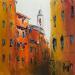 Painting Rue sans fin by Raffin Christian | Painting Figurative Urban Oil