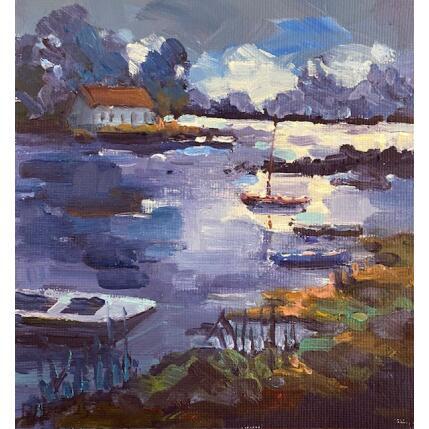 Peinture Nuit sur le golfe par Aliamus Béatrice  | Tableau Street Art Acrylique, Aquarelle, Ardoise, Bois, Carton, Collage, Encre, Feuille d'argent, Feuille d'or, Fusain, Gouache, Graffiti, Grès, Huile, Laque, Métal, Papier, Pastel, Pigments, Plexiglas, Posca, Poudre de marbre, Pyrogravure, Résine, Sable, Textile, Upcycling, Zinc Animaux, Architecture, Cinéma, Enfant, Icones Pop, Marine, Minimaliste, Mode, Musique, Nature, Natures mortes, Noir & blanc, Nu, Paysages, Portraits, Scènes de vie, Société, Sport, Urbain