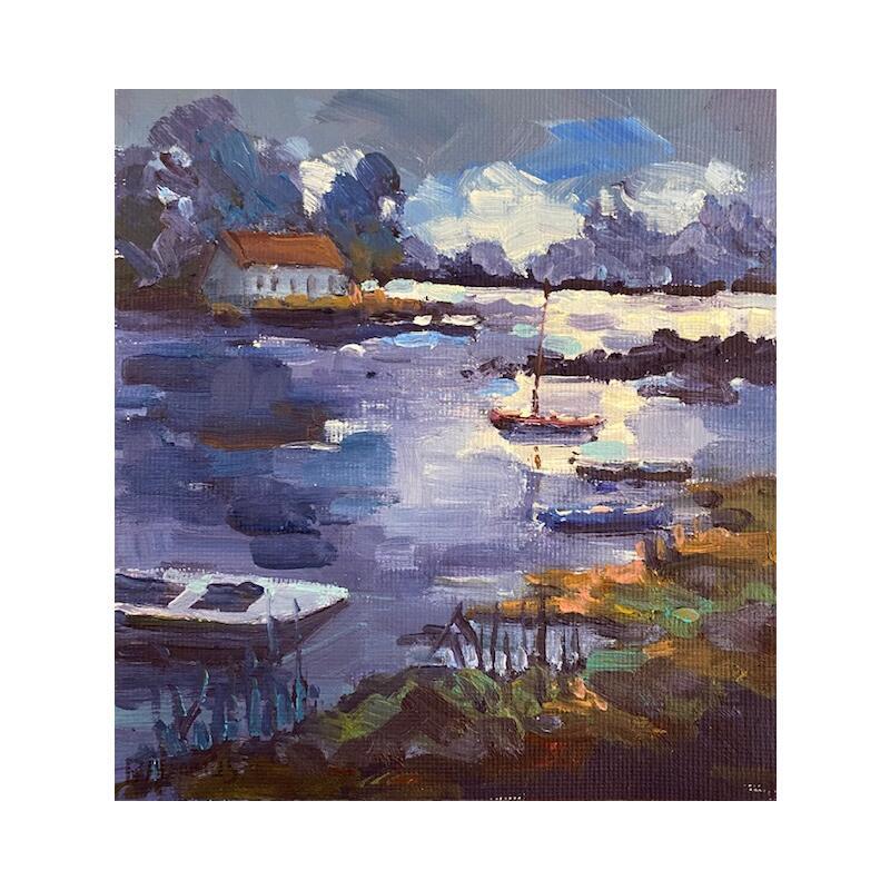 Peinture Nuit sur le golfe par Aliamus Béatrice  | Tableau Figuratif Marine Huile