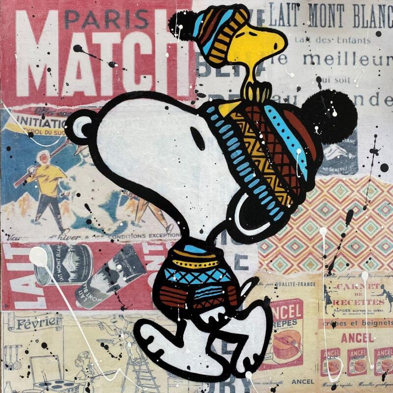 Painting F4  promenade hivernale by Marie G.  | Painting Pop-art Pop icons Wood Acrylic Gluing