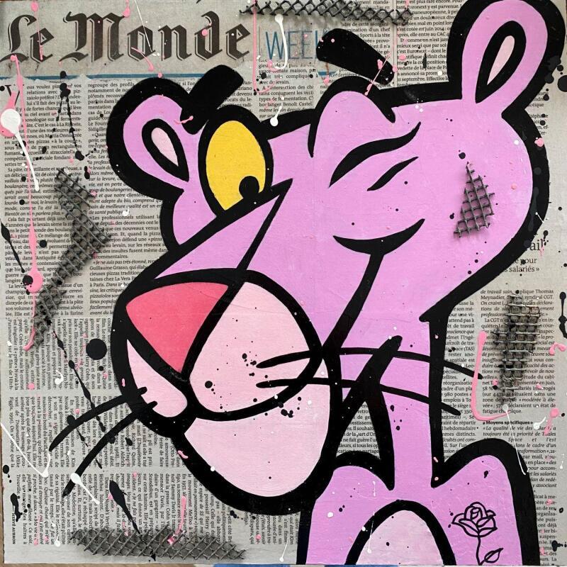 Peinture F4  clin d'oeil par Marie G.  | Tableau Pop-art Icones Pop Bois Acrylique Collage