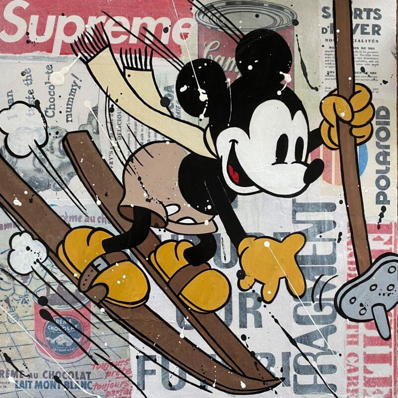 Painting F4  vive le ski by Marie G.  | Painting Pop-art Pop icons Wood Acrylic Gluing