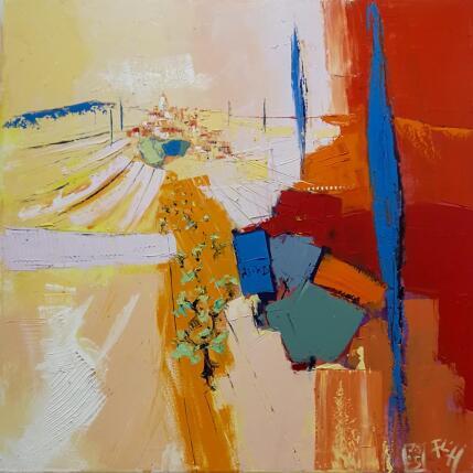 Painting TERRE D'ICI 1 by L'huillier Françis | Painting Abstract Oil Landscapes