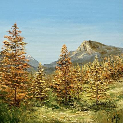 Painting L'Automne dans les Alpes by Blandin Magali | Painting Figurative Oil Landscapes
