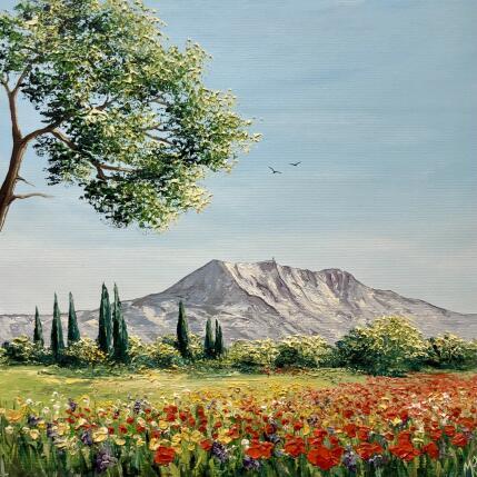 Painting Sainte Victoire fleurie by Blandin Magali | Painting Figurative Oil Landscapes