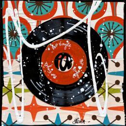 Peinture VINTAGE VINYLE par Costa Sophie | Tableau Pop-art Acrylique, Collage, Upcycling