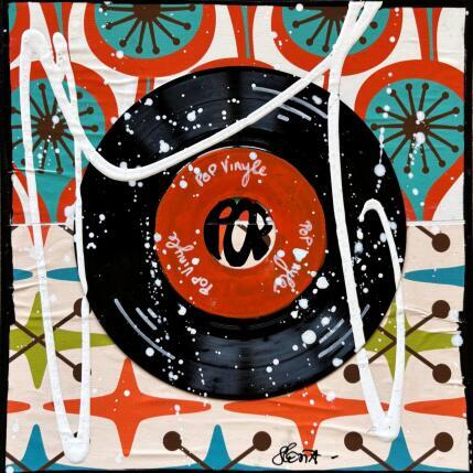Peinture VINTAGE VINYLE par Costa Sophie | Tableau Pop-art Acrylique, Collage, Upcycling