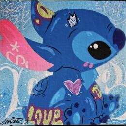 Painting Stitch Love by Kedarone | Painting Pop-art Acrylic, Graffiti Pop icons