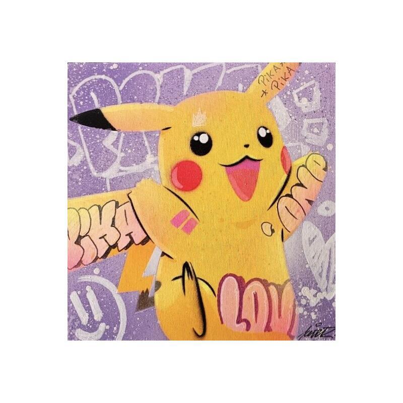 Painting Pika by Lemoine Mael | Painting Pop-art Pop icons Graffiti Acrylic