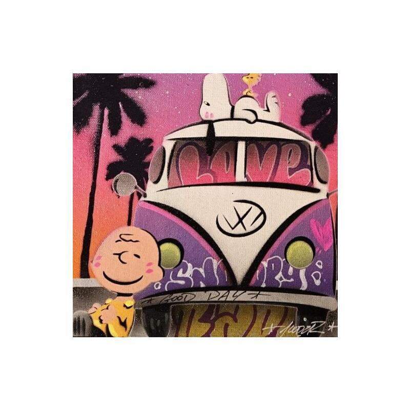 Peinture Snoopy van WW par Lemoine Mael | Tableau Pop-art Icones Pop Graffiti Acrylique