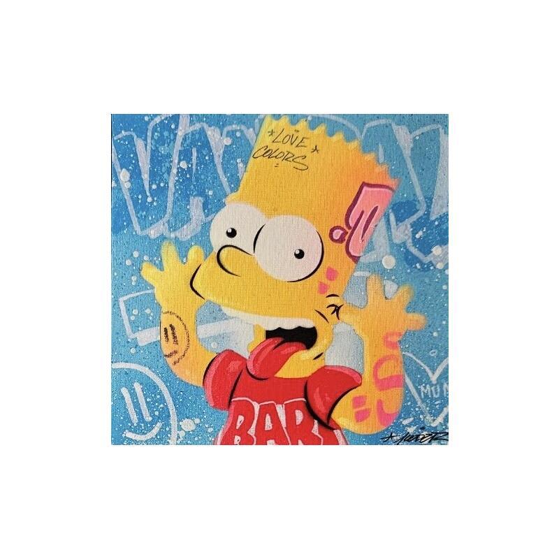 Painting Bart by Lemoine Mael | Painting Pop-art Pop icons Graffiti Acrylic