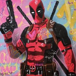 Painting Deadpool by Lemoine Mael | Painting Pop-art Acrylic, Graffiti Pop icons