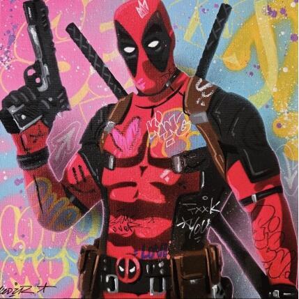 Painting Deadpool by Lemoine Mael | Painting Pop-art Acrylic, Graffiti Pop icons