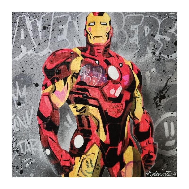 Painting Iron Man by Lemoine Mael | Painting Pop-art Pop icons Graffiti Acrylic